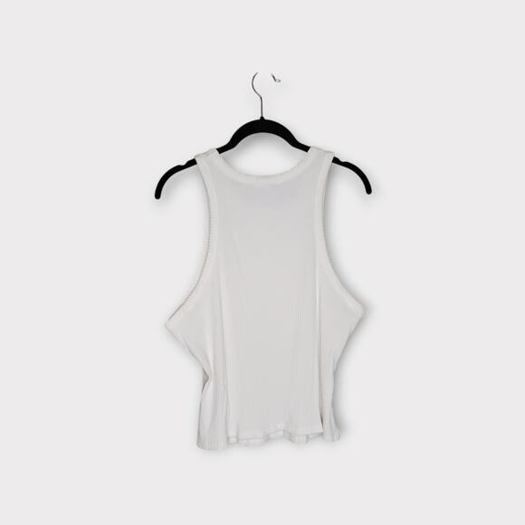 Good American Womens Chunky Ribbed Tank 2XL (5) White Wide Strap Casual Rib Knit - Picture 8 of 8
